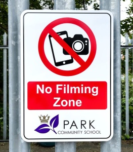 School No Filming Zone Signs